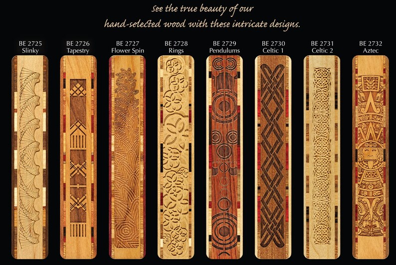 One Laser Engraved Bookmark 18 designs to pick from Etsy