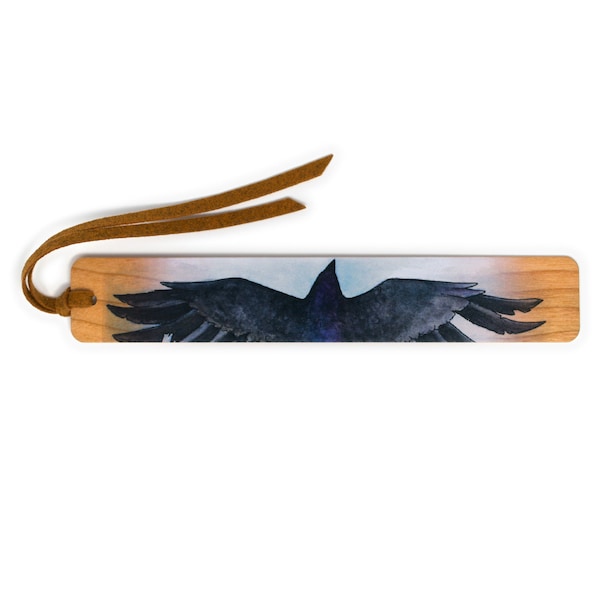 Crow Bird by Christi Sobel on Handmade Wooden Bookmark - Made in USA