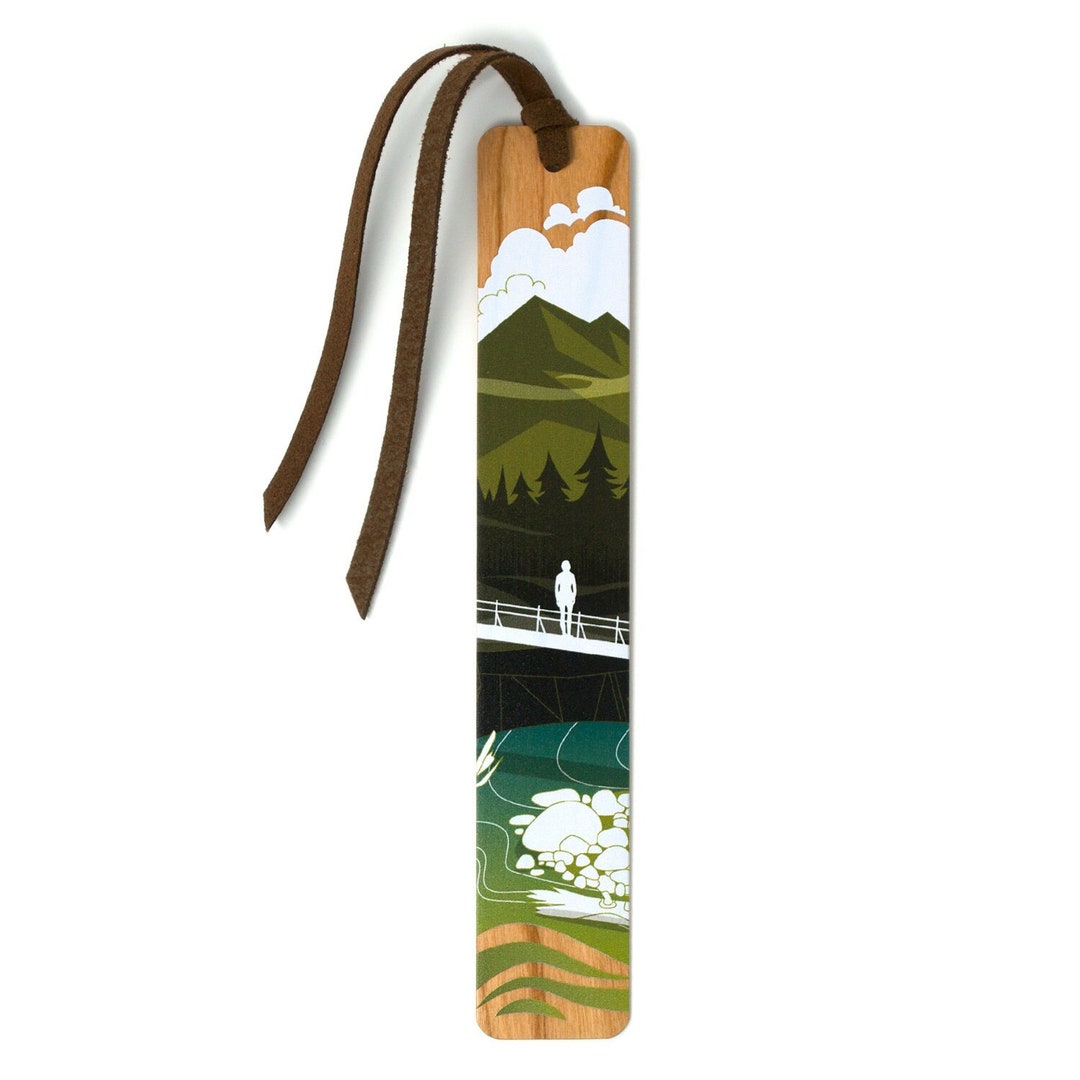 River and Mountains by Julia Hill on Handmade Wooden Bookmark Made in ...
