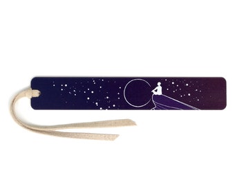 Dreamer Night Sky Stars by Julia Hill on Handmade Wooden Bookmark - Made in the USA