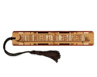 Bookshelf Engraved Wooden Bookmark – Handmade Book Lover Gift,  Made in the USA