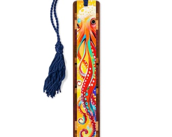 Octopus Handmade Wooden Bookmark - Made in The USA