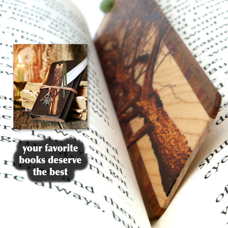 Winter Willow Tree Wooden Handmade Bookmark Made in the USA image 5