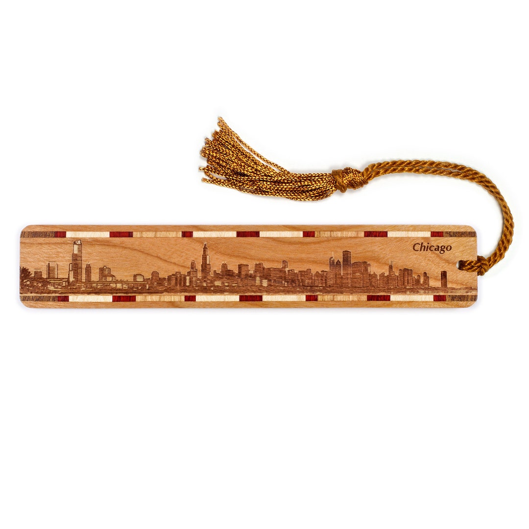 Chicago Illinois Downtown City Skyline Handmade Engraved Wooden ...
