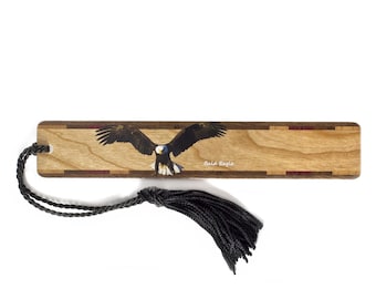 Bald Eagle Bird Wooden Bookmark - Double Sided – Handmade in the USA