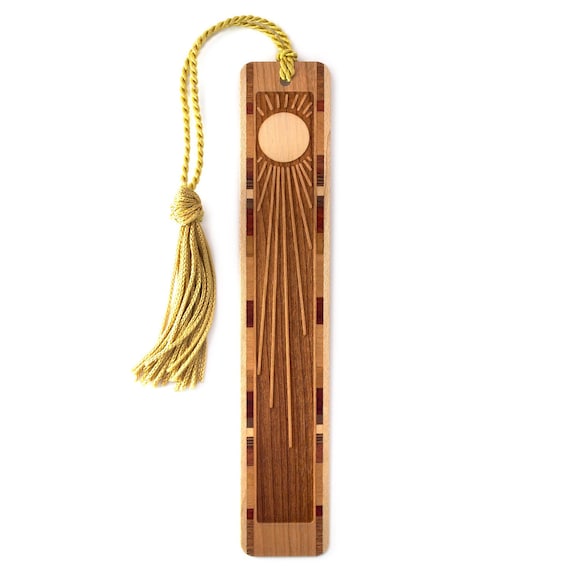 Sun Sunshine Engraved Wooden Bookmark - Made in the USA