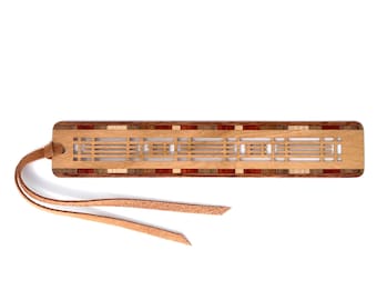 Frank Lloyd Wright Inspired Wooden Bookmark Engraved Cut Out  - Made in the USA