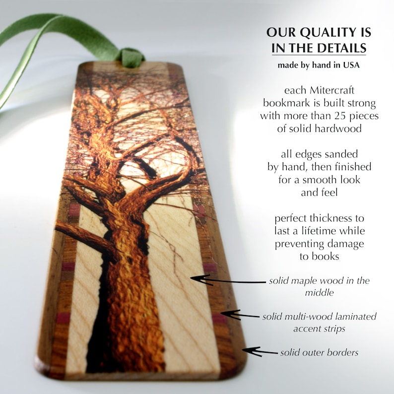 Winter Willow Tree Wooden Handmade Bookmark Made in the USA image 2