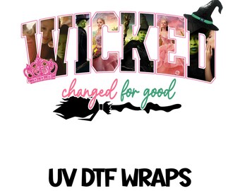 Naklejki na kubki Wicked UV DTF: zabawne wzory z kreskówek, naklejka na kubek o pojemności 16 uncji