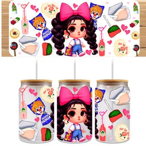 UV DTF 16oz Cup Wraps: Mexican Snacks Design and others, Waterproof Decal