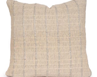 Neutraler, gewebter Kissenbezug, strukturiertes Beige, dekoratives Kissen für Wohnzimmer, Boho-Landhausstil, Schlafzimmer