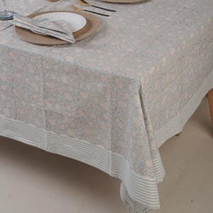 Blue Tablecloth FARMHOUSE Dining Table Cover Decor French Country rectangle tablecloth blue party tablecloth Spring summer Tablecloth gift