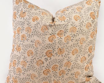Frühlingsblumenkissenbezug Gelber Kissenbezug Benutzerdefinierte Größe Block Print Cover Geschenk für Zuhause Bauernhaus Rustikales Cottage Country Kissen