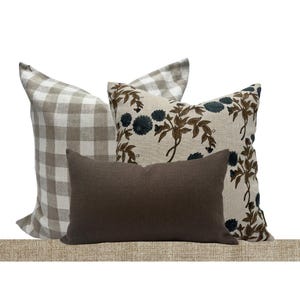 Pillow Combination set brown Pillow combo Sectional Pillows Set Throw Pillows Set for sofa Pillow Combo Set Throw Pillows Floral Pillow