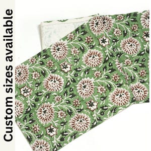 Table Runner Green Floral table runner custom sizes Farmhouse table runner French Country Table Linen Summer table runner Spring House Gift