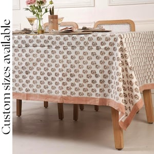 Peach Tablecloth Dining Table Cover dining Decor Peach rectangle tablecloth napkins wedding farmhouse party tablecloth peach Table linens