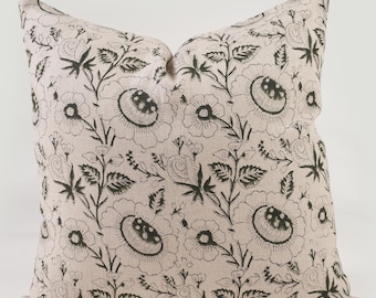 Funda de almohada verde floral, funda de almohada de primavera, funda de almohada de estilo francés, funda de almohada de estilo rural, regalo de decoración para el hogar, regalo de anfitriona para un nuevo hogar