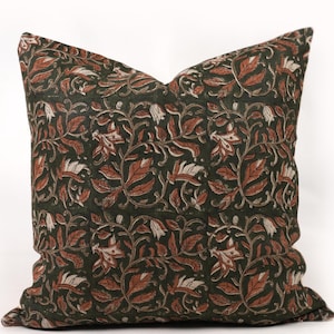 Floral Kissenbezug Frühling dunkelgrün Dekokissen Block Druck kundenspezifische Größen lumbale Kissen Bauernhaus Home Decor Gastgeschenk für neues Zuhause