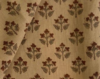 Upholstery fabric by yard bulk Linen Brown Fabric Linen blue Decor cloth floral pattern Fabric for sofa Designer Material Curtains Pillows