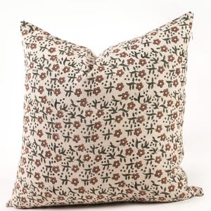 Spring floral pillow cover red Throw Pillow Cover custom size lumbar pillow hostess gift for home Farmhouse Rustic cottage country pillow
