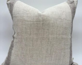 Stripe Pillow Cover Stripe Throw pillow Farmhouse Linen neutral pillow Neutral Home Decorative Accent Piece for sofa Country Coastal pillow