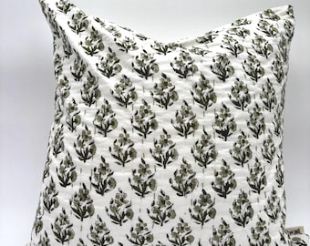 Spring Throw Pillow  Floral Flower Design green Throw Cushion Cover for sofa Home Decor Boho Farmhouse Style pillow for bedroom hostess gift