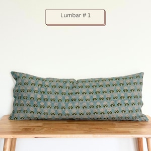 Copricuscino lombare blu, idea per l&#39;arredamento del soggiorno, stile fattoria, pezzo d&#39;accento accogliente per la casa, design floreale, cuscino per divano di dimensioni personalizzate, blu