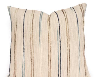 Neutraler, gewebter Kissenbezug, strukturiertes Beige, dekoratives Kissen für Wohnzimmer, Boho-Landhausstil, Schlafzimmer