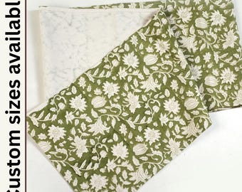 Chemin de table Chemin de table floral vert Chemin de table campagnard Linge de table campagnard français Chemin de table été Chemin de table printemps Maison cadeau