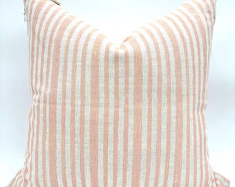 Stripe pillow cover 20x20 pink pillow cover throw pillow cover designer 18x18 pillow cover striped pillow cover linen pillow cover girl room