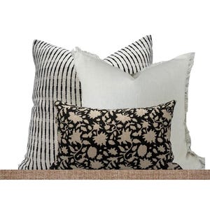 Black Pillow Combination set Pillow combo Sectional Pillows Set Throw Pillows Set for sofa Pillow Combo Set Throw Pillows Floral Pillows