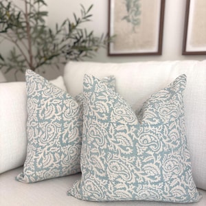 Pillow covers set of 2 Blue pillow Throw Pillow Cover Spring French decor Floral pillow cover Paisley pillow Case Country Summer Home decor