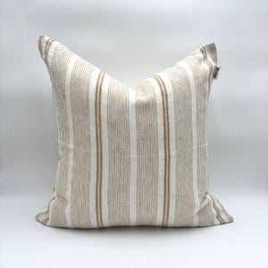 Striped Pillow Cover Stripe Throw pillow Beige Farmhouse Pattern Home Decor Accent Piece modern pillow throw decorative pillow Home Gift