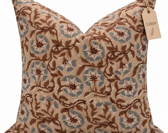 Kissenbezug im französischen Landhausstil, rosa, mit Frühlingsblumenmuster, Dekokissen im Landhausstil, rustikales Boho-Kissen, individuelle Lendenwirbelstützengrößen, ideales Geschenk für Gastgeberinnen