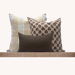 Pillow Combination set brown Pillow combo Sectional Pillows Set rust Throw Pillows Set for sofa Pillow Combo Set Throw Pillows Floral Pillow