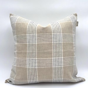 Geruite kussenslopen beige boerderij linnen kussensloop woondecoratie cadeau heck patroon slaapkamer sierkussen woondecoratie rustiek ontwerp