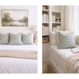 block print pillow
floral pillow
linen pillow
farmhouse decor
cottage pillow
boho pillow
neutral pillow
spring pillows
blue pillow cover
sage green pillow
floral decor
couch pillow
bed pillow cover