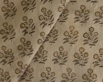 Upholstery fabric by yard bulk Linen Brown Fabric Linen Decor cloth floral pattern Fabric for french country decor Designer Farmhouse fabric