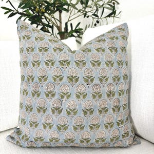 Premium Farmhouse Cover Floral Cotton Pillow Blue White Pattern Multiple Size Options Beautiful Bedroom Accent Living Room Decor Rustic Style Collection Portable Case Country Home Essential Comfortable Material Cottage Design Quality