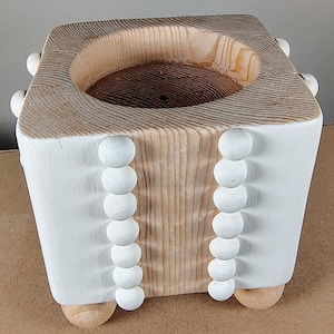 Wood Pillar Candle Holder