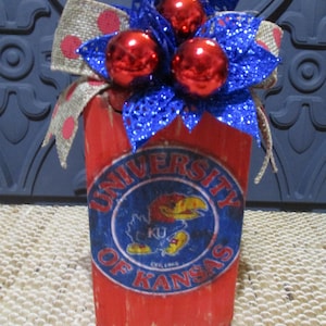 Collegiate Decorative Wood Block - KU Jayhawks and more