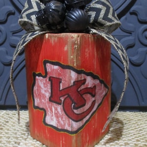 KC Chiefs Decorative Wood Block
