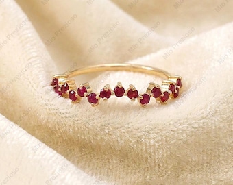 Handmade Natural Ruby Ring | 925 Sterling Silver Gemstone Ring | Minimalist Jewelry | July Birthstone.