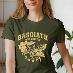 Basgiath War College Fourth Wing Tee, Rebecca Yarros Book Merch, Dragon Rider Comfort Colors Shirt, Book Lover Gift, Fantasy Fan Shirt