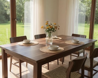 Dining Table Walnut Handcrafted