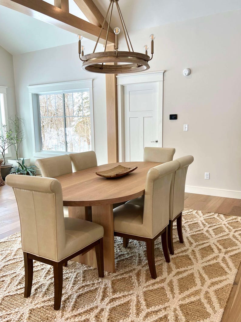 Oval Dining Table White Oak Trestle Table - Etsy