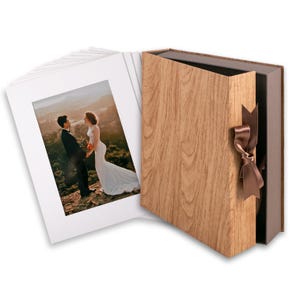 Hochzeitsfotoalbum Box, 25 Einsteckmatten für 8x10 Fotos | Folio Box für Familiengeschenk Memory Box, Hochzeitsfotografie Erinnerungsbox Fotomatte