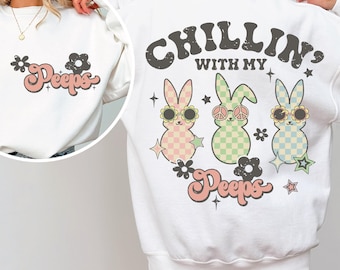 Chillin With My Peeps Png, Chillin With My Peeps Svg, Chillin With My Peeps Sublimation, Peeps Png, Peeps Svg, Retro Easter Png, Easter Png