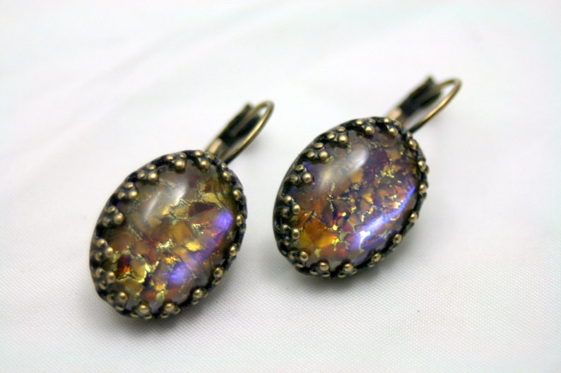 Fire Embers TOPAZ Dragons Breath Fire Opals Stunning Leverback Earrings Enchanting Whimsy image 3