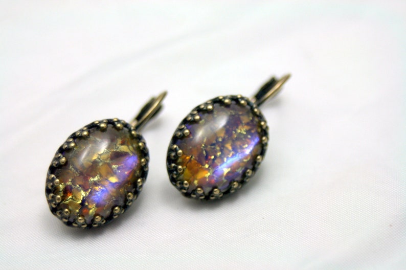 Fire Embers TOPAZ Dragons Breath Fire Opals Stunning Leverback Earrings Enchanting Whimsy image 5